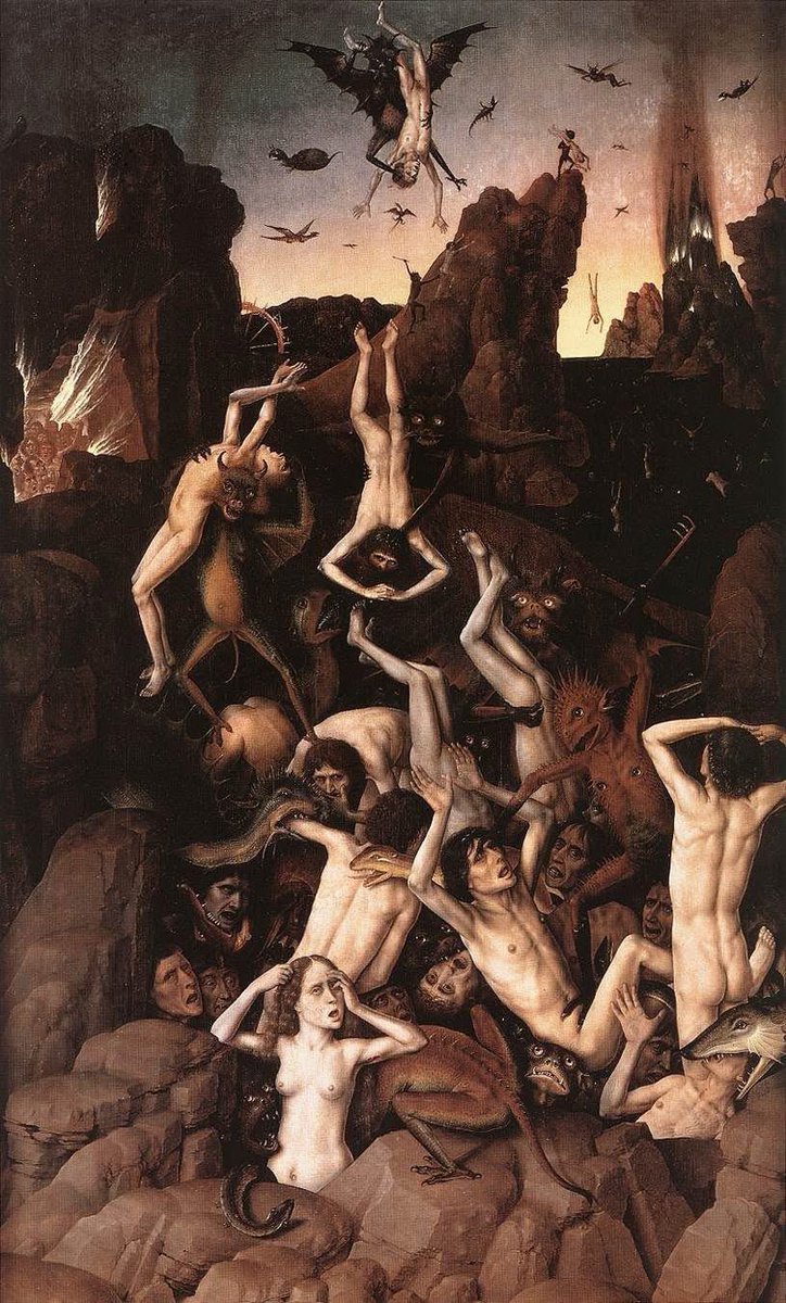 "La caída de los condenados" es una pintura al óleo sobre tabla del pintor neerlandés Dieric Bouts (nacido c. 1415 - 6 de mayo de 1475), terminada en 1470.