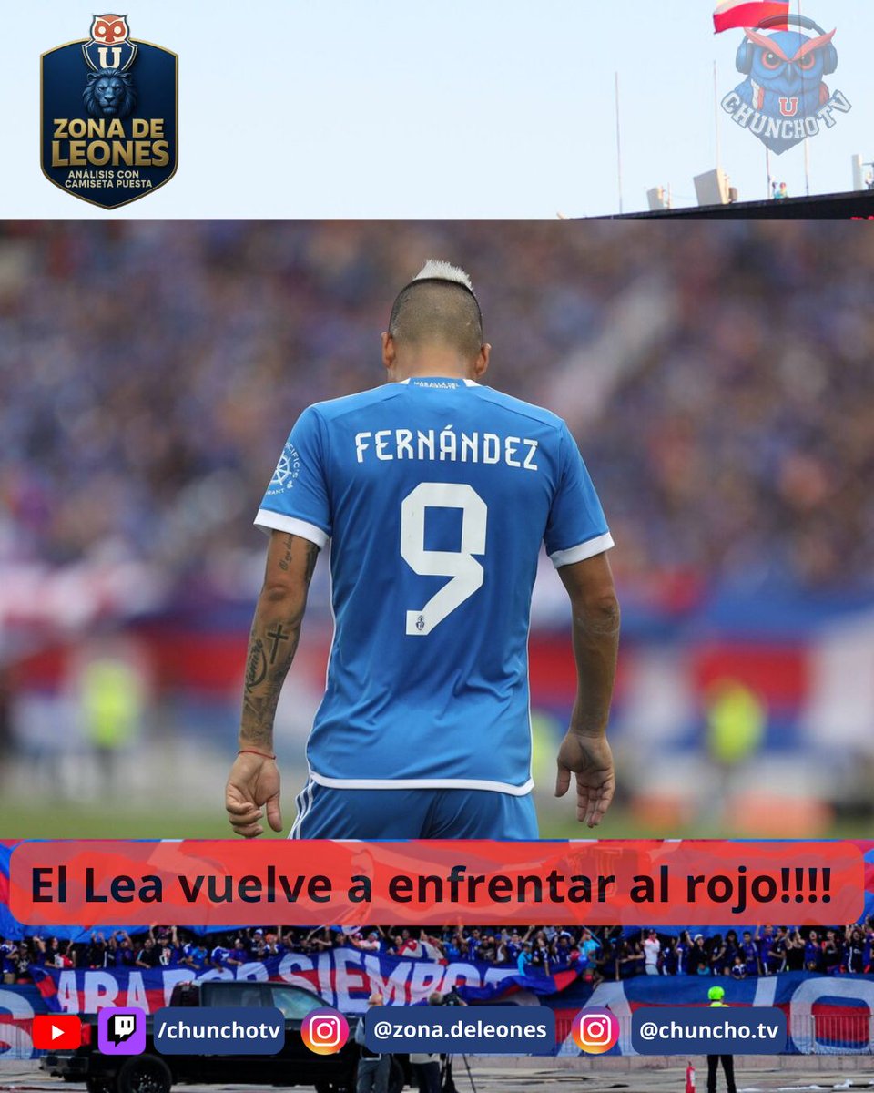 ChunchoTv's tweet photo. El Lea vuelve a enfrentar al Rojo...campeón de la sudamericana con los de Avellaneda; mañana dejara la vida por la U vamos Lea!

#VamosLaU #LaU #udechile #bullangueros #losdeabajo #lda #chunchotv https://t.co/Gj7iBPDjk9