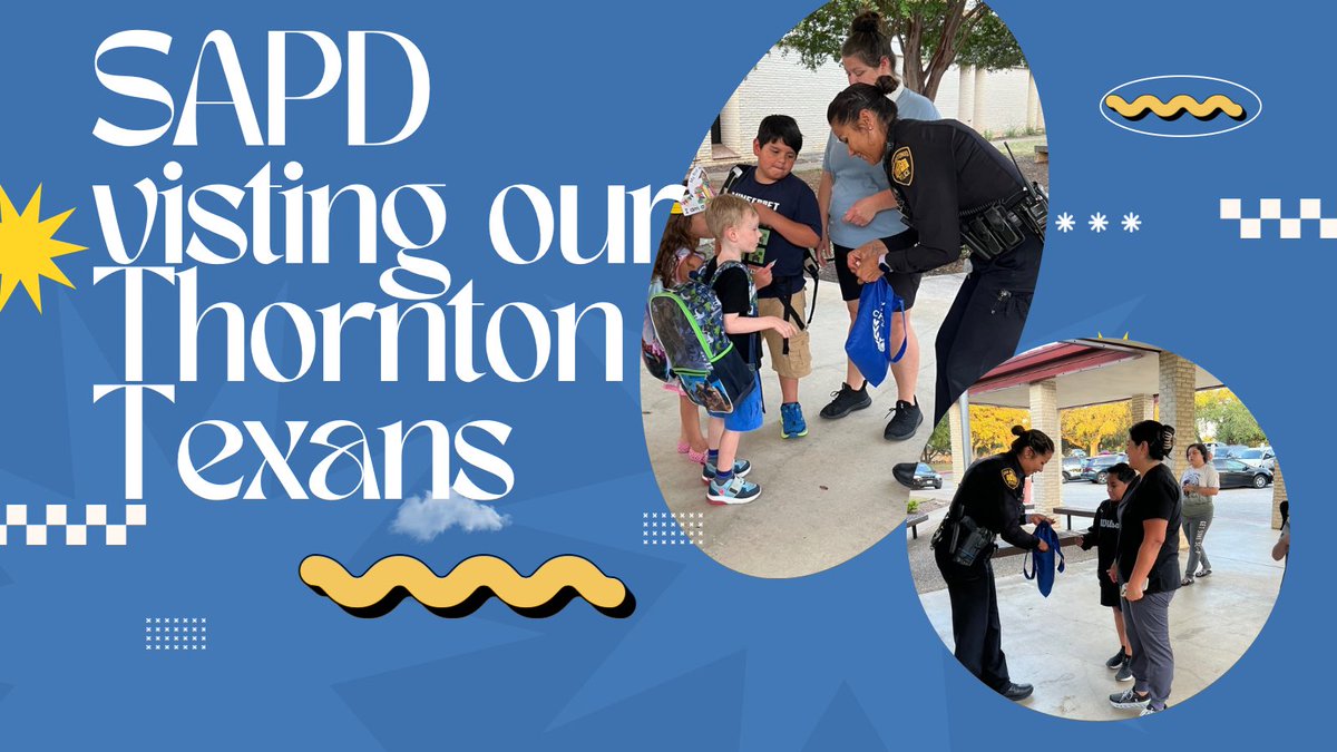 Yolanda Orozco- Counselor at Thornton Elementary (@orozcoy) on Twitter photo 💙🚓 Hearts, Smiles, and Stickers! Today our SAPD visited <a href="/NISDThornton/">William J. Thornton</a> to show our Texans that officers are part of our school family! ✨From handing out stickers to sharing laughs, they helped build trust and community, one smile at a time! ❤️ <a href="/NISDCounseling/">NISD Counseling</a> <a href="/NISD/">Northside ISD</a> <a href="/SATXPolice/">San Antonio PD</a> 💙🚓 Hearts, Smiles, and Stickers! Today our SAPD visited <a href="/NISDThornton/">William J. Thornton</a> to show our Texans that officers are part of our school family! ✨From handing out stickers to sharing laughs, they helped build trust and community, one smile at a time! ❤️ <a href="/NISDCounseling/">NISD Counseling</a> <a href="/NISD/">Northside ISD</a> <a href="/SATXPolice/">San Antonio PD</a>