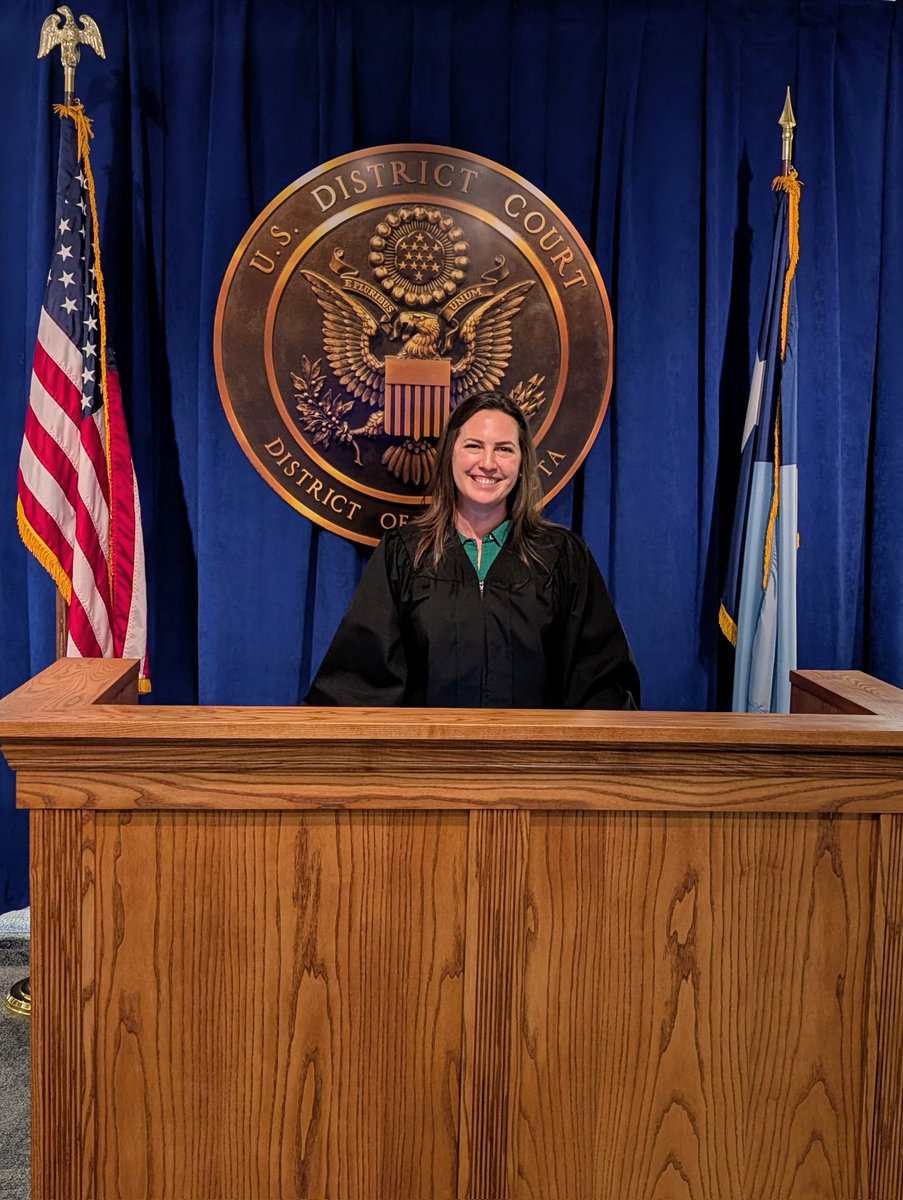 Met with 3 federal judges, 2 county attorneys, a U.S. Marshal, and a DHS special agent in today's PD with The Justice &amp; Democracy Centers. Focused on prosecutors' role + good advice on protecting and educating young ppl. 👩‍⚖️👩‍🏫 MN teachers: they sponsor field trips!