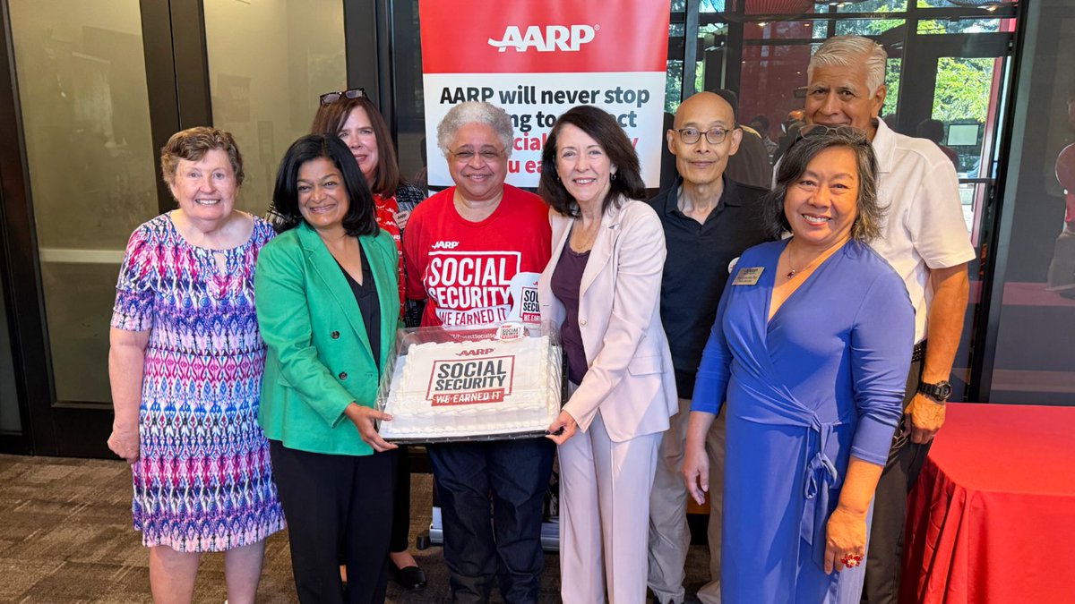 AARP Washington St. (@aarpwa) on Twitter photo Social Security turns 90 years old this week and we're celebrating with Sen. Maria Cantwell & Rep. Pramila Jayapal! Thank you to everyone who turned out at Town Hall Seattle today for our #SocialSecurityIs90 event. #WeEarnedIt <a href="/SenatorCantwell/">Sen. Maria Cantwell</a> <a href="/RepJayapal/">Rep. Pramila Jayapal</a> Social Security turns 90 years old this week and we're celebrating with Sen. Maria Cantwell & Rep. Pramila Jayapal! Thank you to everyone who turned out at Town Hall Seattle today for our #SocialSecurityIs90 event. #WeEarnedIt <a href="/SenatorCantwell/">Sen. Maria Cantwell</a> <a href="/RepJayapal/">Rep. Pramila Jayapal</a>