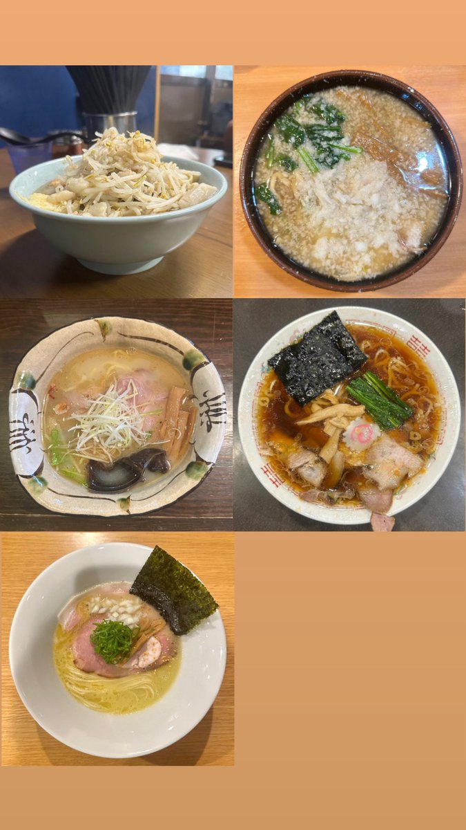 ラーメン信越遠征 3日目🏃🏻‍♂️（8/12）

ラーメン二郎 新潟
🍜 ラーメン小 少なめ
🗣️ﾆﾝﾆｸ,ｱﾌﾞﾗ

大むら食堂
🍜半中華 多油

いち井
🍜塩

青島食堂 曲新町店
🍜青島ラーメン

麺道 金獅子
🍜鶏そば

遠征最終日！
新潟から戻りながら、人気店を🙌🏻

最高に美味しかった🌟
