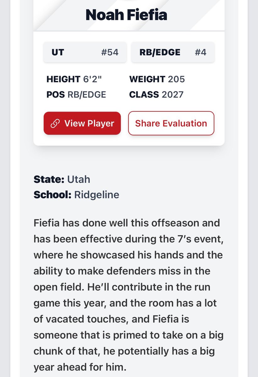 Noah Fiefia (@noahfiefia33) on Twitter photo Thanks again for the love <a href="/PrepRedzoneUT/">Prep Redzone Utah</a> <a href="/Andy_Pham1/">Andy</a> <a href="/BeehiveBuzz_/">BeehiveBuzz🐝</a> ! So excited for the season! <a href="/RidgelineFB/">Ridgeline Football</a> #lockedin #thrillville Thanks again for the love <a href="/PrepRedzoneUT/">Prep Redzone Utah</a> <a href="/Andy_Pham1/">Andy</a> <a href="/BeehiveBuzz_/">BeehiveBuzz🐝</a> ! So excited for the season! <a href="/RidgelineFB/">Ridgeline Football</a> #lockedin #thrillville