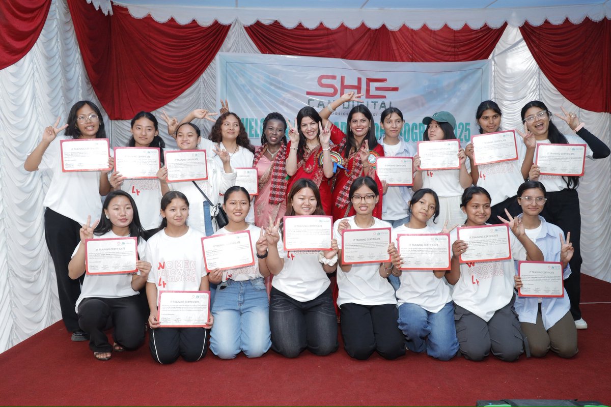 nepalruwon's tweet photo. 🎉 Empowering girls, transforming futures! 💻✨
Graduation &amp; welcome day at She Can Digital with inspiring guests from W4. 💖

#SheCanDigital #RUWONNepal #GirlsInTech #Empowerment #W4 https://t.co/8nV3GM6CJr