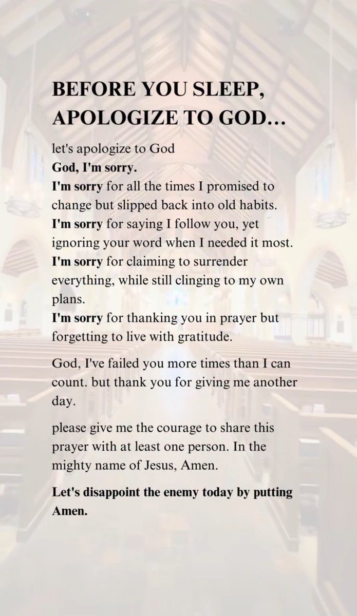 Before you sleep, apologize to God