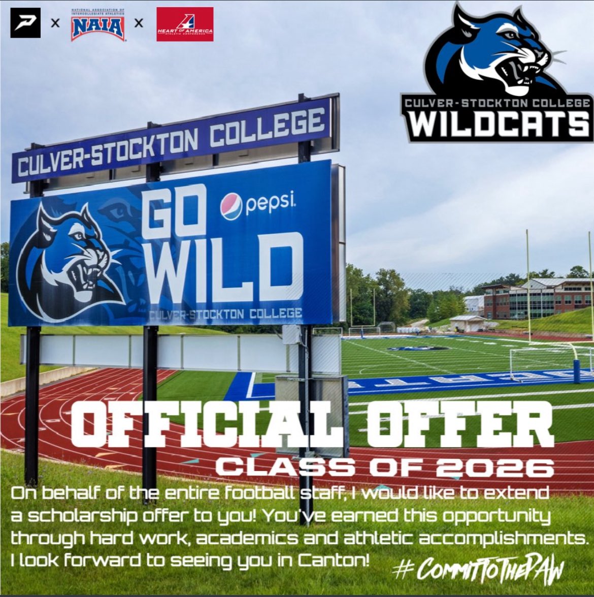 I am so honored and blessed to receive an offer to play college football at Culver-Stockton College!