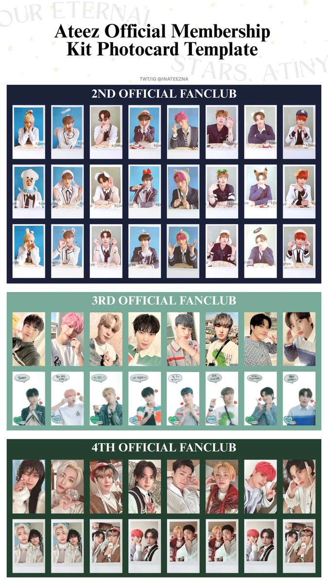 ATEEZ OFFICIAL FANCLUB ATINY MEMBERSHIP KIT OT8 PC PHOTOCARD