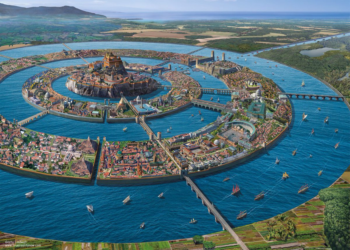 Atlantis and Aliens:

Atlantis was a worldwide tech empire that was wiped by a war with shape shifting alien reptiles. 
Those same aliens are watching and ready to strike again.  #tinfoil #aliens