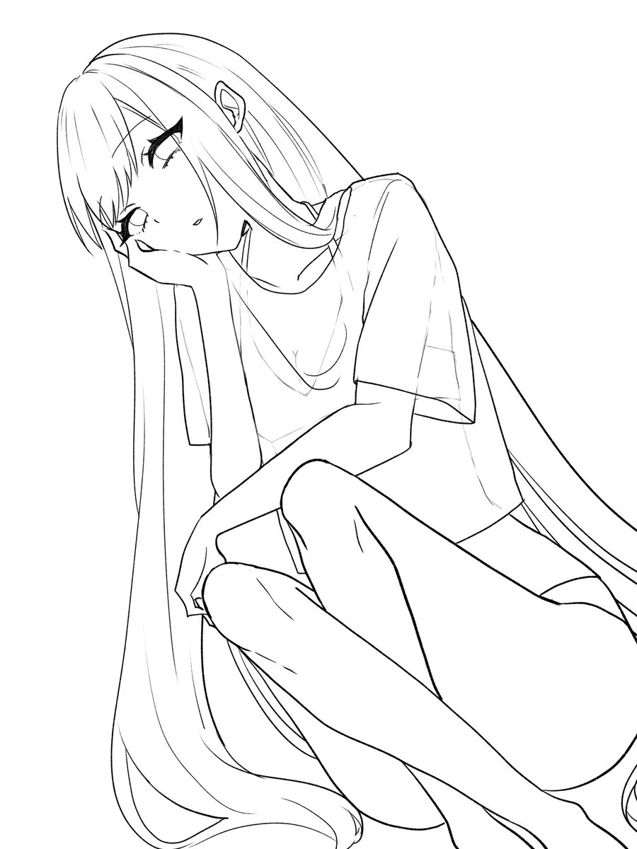 線画交換会で描いた線画です
すっかり忘れてて40分で描き上げました
