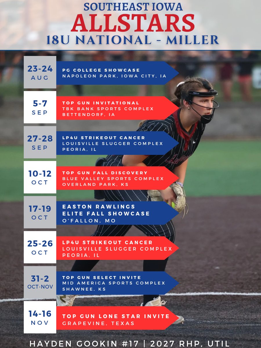 Can't wait to take the field with this talented team! Hope to see you there!
<a href="/StacyMayJohnson/">Stacy May-Johnson</a> <a href="/Hey_Coach_Bobby/">Bobby Alvara</a> <a href="/DiehlLindsay/">Lindsay Diehl</a> <a href="/CoachMWright3/">Monica Wright</a> <a href="/BadgerHealy/">BadgerCoachHealy</a> <a href="/coach_heard/">Mike Heard</a>  <a href="/CoachPinkerton/">Jamie Pinkerton</a> <a href="/LauraMatthews12/">Laura Matthews</a>