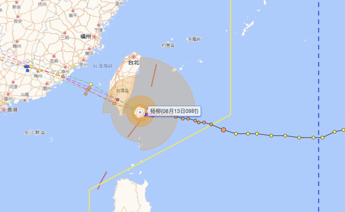 后续：确实去台南了
看来 Google 的模型比各国官方气象局还要准些）