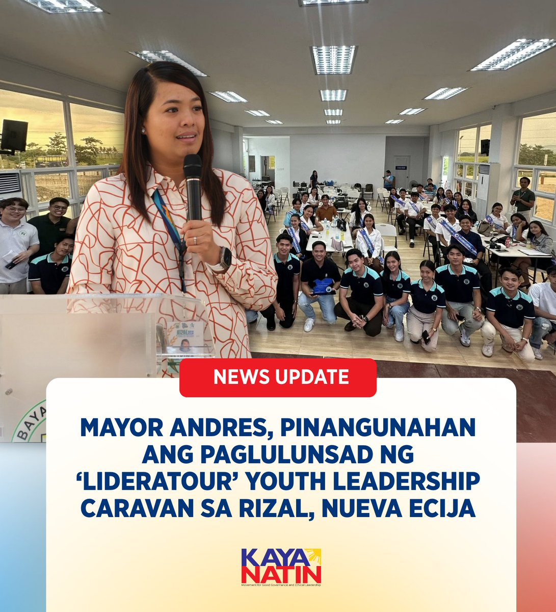 Nakiisa si LEAP Fellow at Mayor Trina Andres sa pagpapasinaya sa Lideratour Youth Leadership Caravan na isinagawa ng ONE Coalition sa Rizal, Nueva Ecija. 

#KayaNatinPH