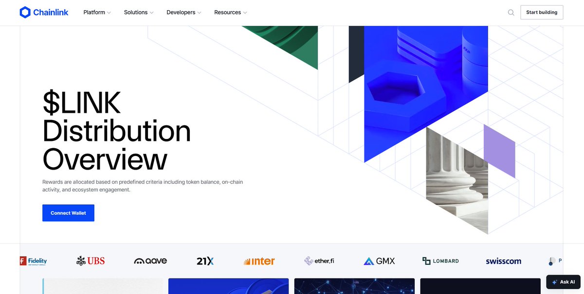 GM 🪂 Chainlink ( $LINK ) Distribution Is Now Live!

📌 Snapshot is taken - check if your wallet qualifies:
🔗 chain.link-distribution.com

Eligible wallets can now claim $LINK as part of the current distribution round.
This event rewards early holders, protocol contributors, and