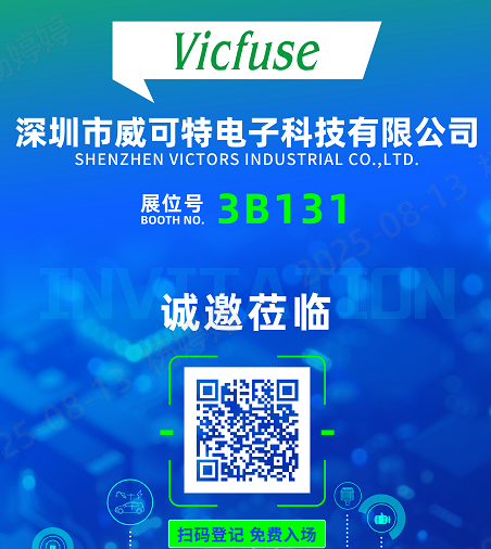 Vicfuse1999's tweet photo. VICFUSE
🚀 Booth 3B131 @ NEAS 2025!
📍 SNIEC, Hall 3
🗓  Aug 13-15
⚡ Live UL/TÜV fuse demos + expert talks
�� Scan to visit us!
#EVTech #ShanghaiExpo #CircuitProtection https://t.co/JehVnNGCY8
