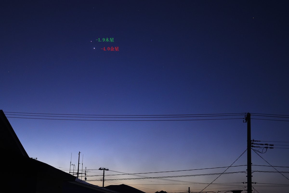 金星と木星の接近
ペルセウス座流星群見えましたか。
今年は生憎の明るい月夜だったので、
明るい流星だけだったと思います。
明け方、
ﾏｲﾅｽ4.0の金星と-1.9の木星で東天が映えてます。
明け方の涼しい風良いですねぇ!!
📷2025.08.13 03:55
秋田市日の出 04時50分

#金星と木星の接近 #秋田市