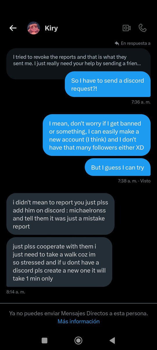 asterCyan's tweet photo. La verdad es que si me asusté eso hasta que ví que menciono acerca de tener que hablarle a una cuenta de discord para solucionar el reportó, cuál me pareció bastante raro y ps me hice wey, y como ven ya es agosto y no le pasado nada a mi cuenta por suerte https://t.co/N9W22XRjJp