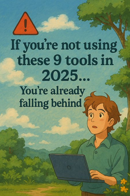 ⚠️ If you’re not using these 10 AI tools in 2025…

 You're already falling behind🧵