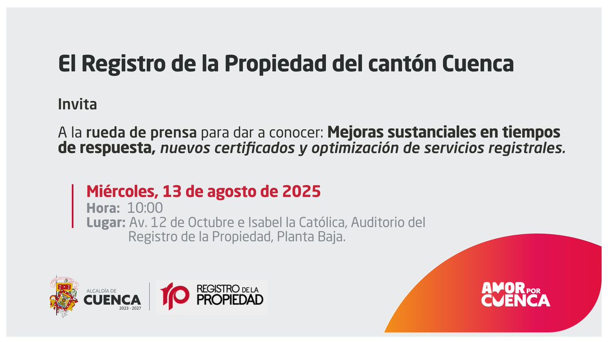 Registro de la Propiedad del cantón Cuenca tweet media