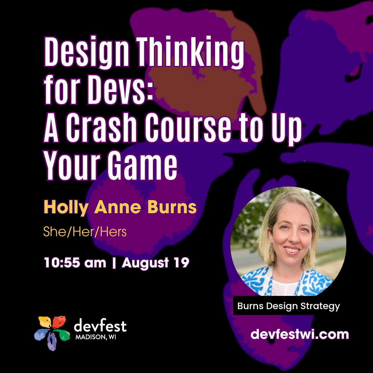 devfestwi's tweet photo. Holly Ann Burns poses the question, "what if small design thinking habits could make your work more impactful—without slowing you down?" Level up! Get your DevFest 2025 tickets now at https://t.co/aoElE7vWDb! https://t.co/wIgRJzPogv