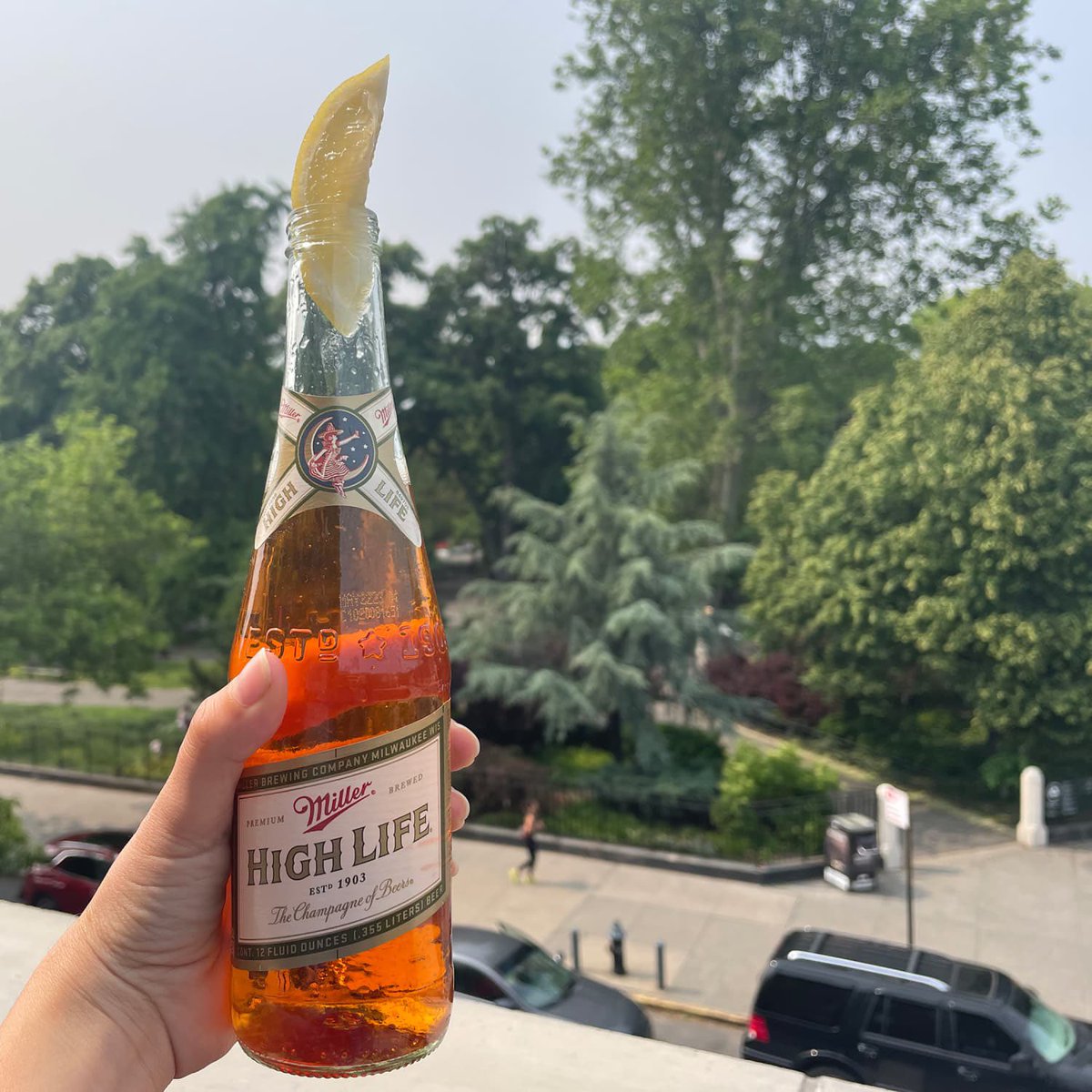 Bro probably thinks Champagne tastes like crap too. 

I love a High Life straight up, but here’s the undefeated way to drink one… the Spaghett

- 1 High life (a couple sips taken out)
- 1 oz Campari
- Squeeze of lemon

It’s essentially a Beergroni and it’s delightful