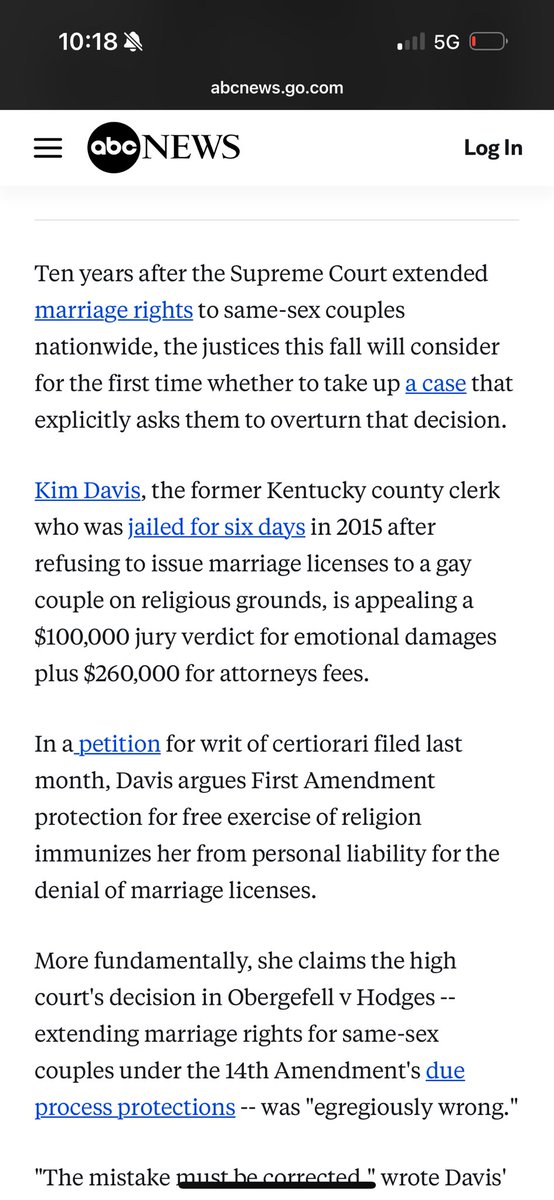 I understand standing on the free exercise claim, but does anyone know what the argument they’re going with for standing on the obergefell part is?