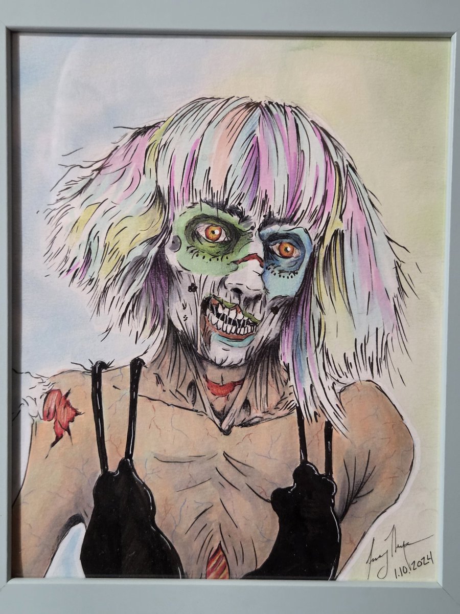 I wanted to share this video by UndeadPapa. He is the guest on my podcast for episodes 84-87.  This is such a unique telling. He wrote it &amp; recorded it. It deserves to be heard. youtu.be/El5jZjtFfzk?si…

Also he drew this zombie version of me in clown.

Please share &amp; watch! 💙💙