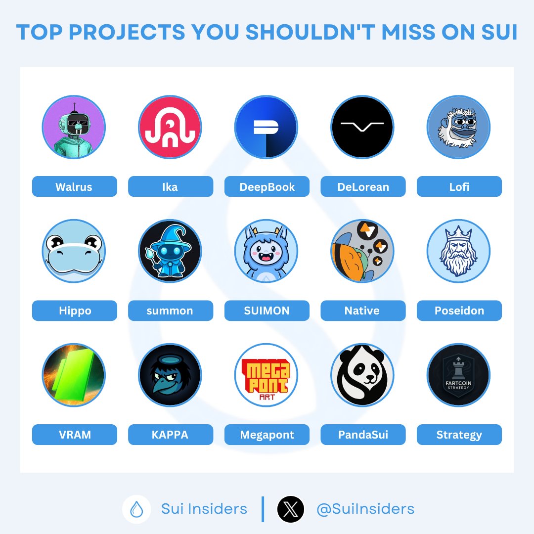 TOP PROJECTS YOU SHOULDN'T MISS ON SUI 🔥

$SUI is emerging as one of this year’s top blockchains, driven by innovative projects. Don’t miss these $SUI hidden gems that are quietly shaping the network’s future 🚀

Like and RT to support us 🙏

#SUI #SuiNetowork #Sui