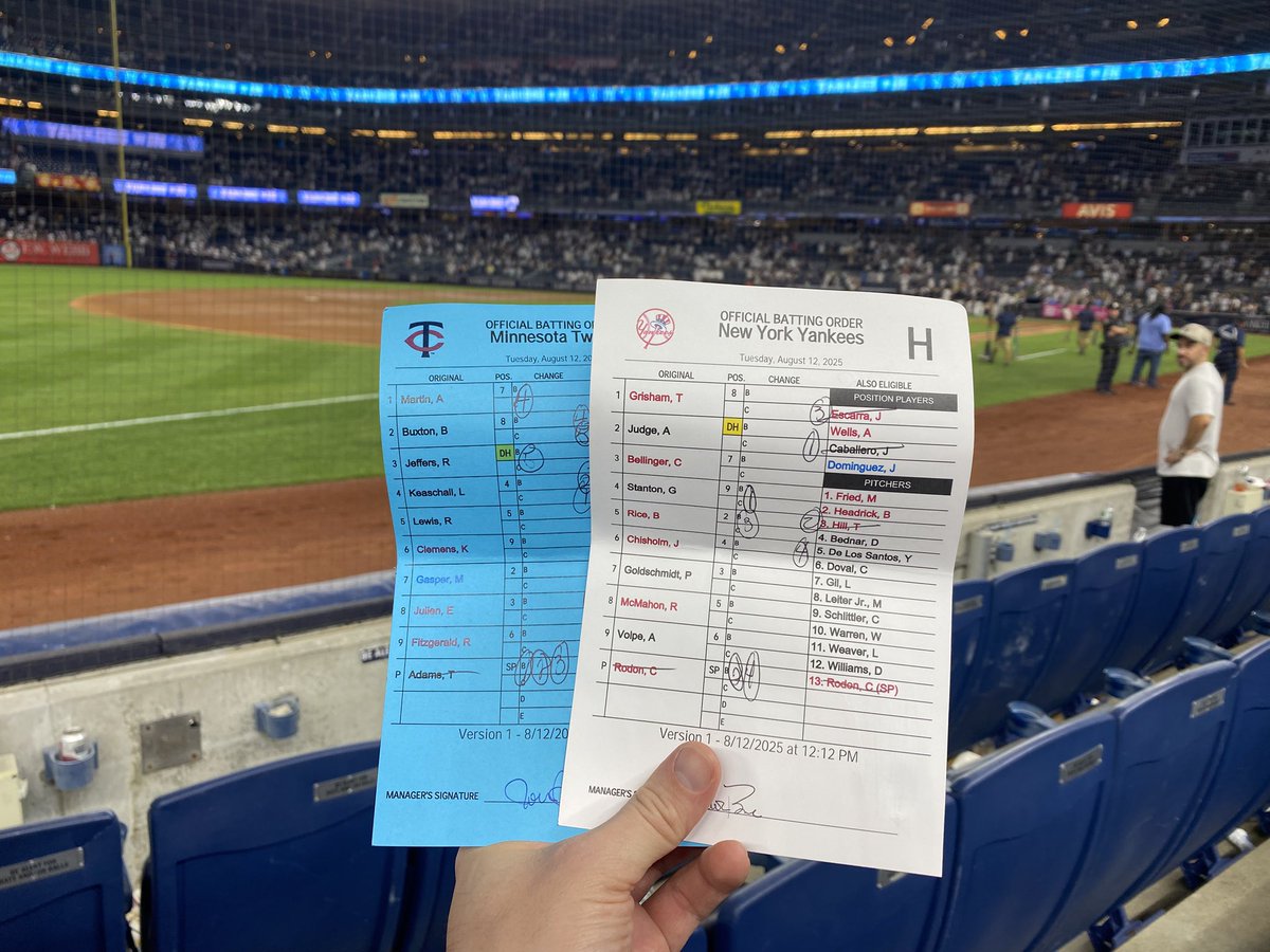 This guy has become a big Doug Eddings guy after he hooked me up with the lineup cards for tonight.