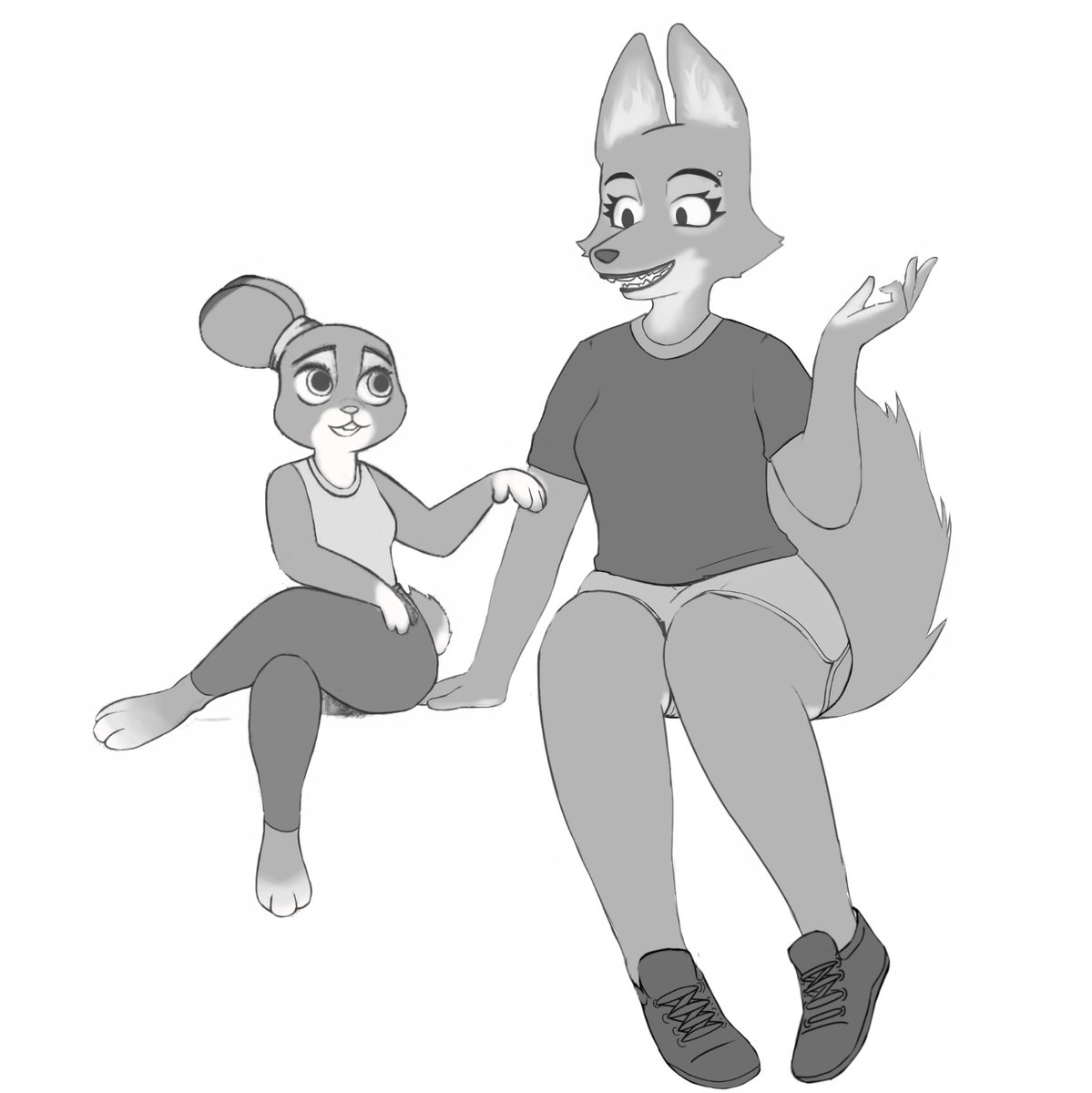 possum_Bill's tweet photo. What do you think they're talking about? ~🦊🐰
#JudyHopps #DianeFoxington #TheBadGuys #Zootopia #CrossoverArt #FurryArt #AnthroArt #DigitalSketch https://t.co/rGWDoRnk6r