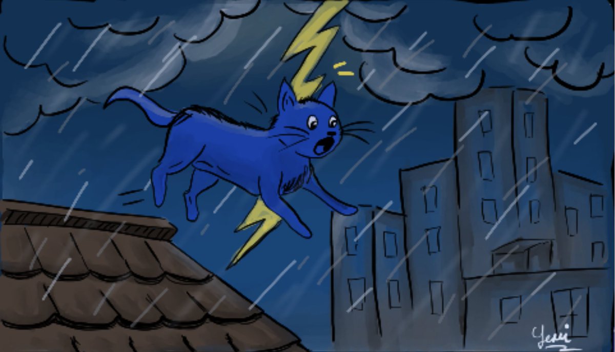 Obra de <a href="/yerilo12/">Yerilo12 ✨</a>
Título: Aurora la viajante de tormentas
Descripción: Aurora, la viajante de tormentas
En las noches donde el cielo se viste de nubes oscuras y la lluvia golpea los tejados, una silueta azul surca el aire. Aurora, la gata errante, no teme a los relámpagos ni al