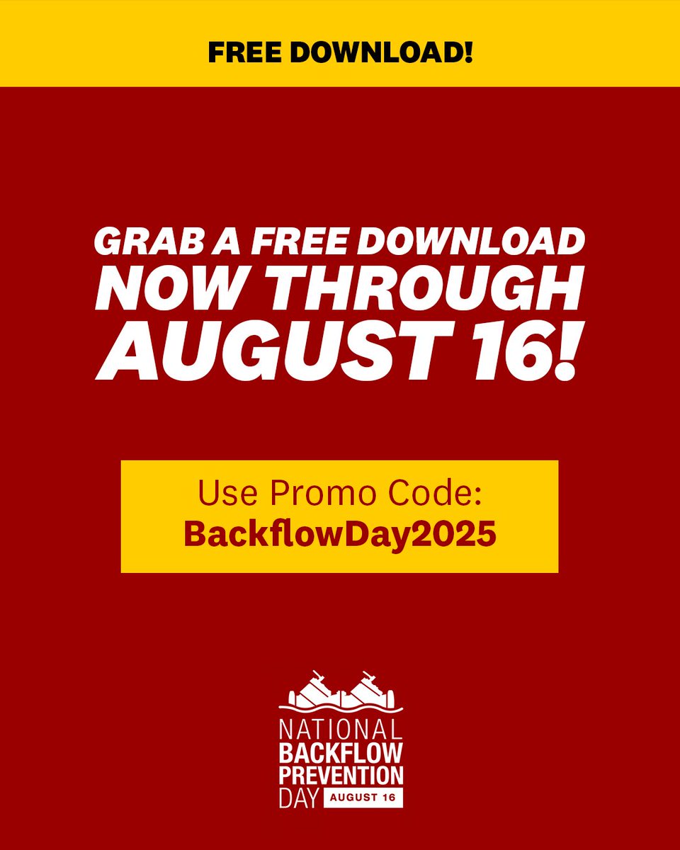 USCFCCCHR's tweet photo. 🎉 Celebrate National Backflow Prevention Day with Us!
We’re offering an exclusive Free Webinar On Demand video download! Choose from over 40 topics!
🔑 Use promo code: “BackflowDay2025” 
Valid now through August 16!
➡️ https://t.co/xYiTqTv16X

#backflowday https://t.co/cWRDxqPjPa