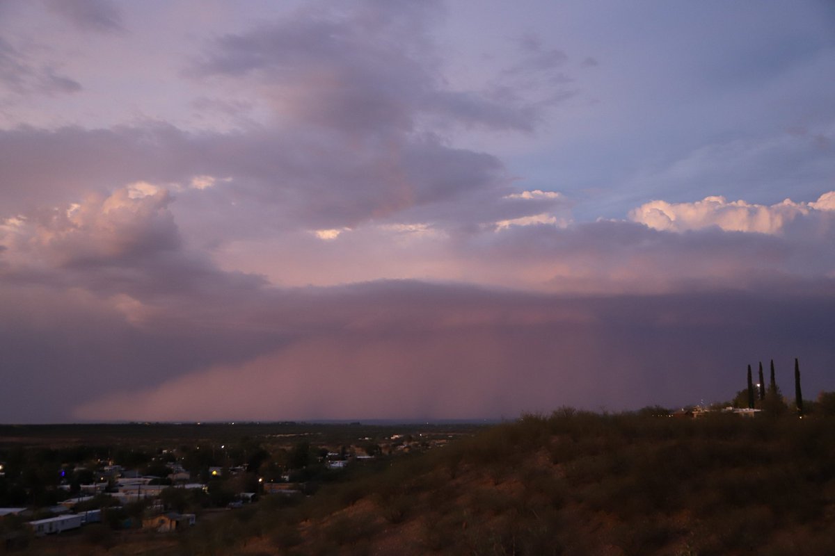 Dust storm approaching! Looking northeast from Huachuca City. #azwx