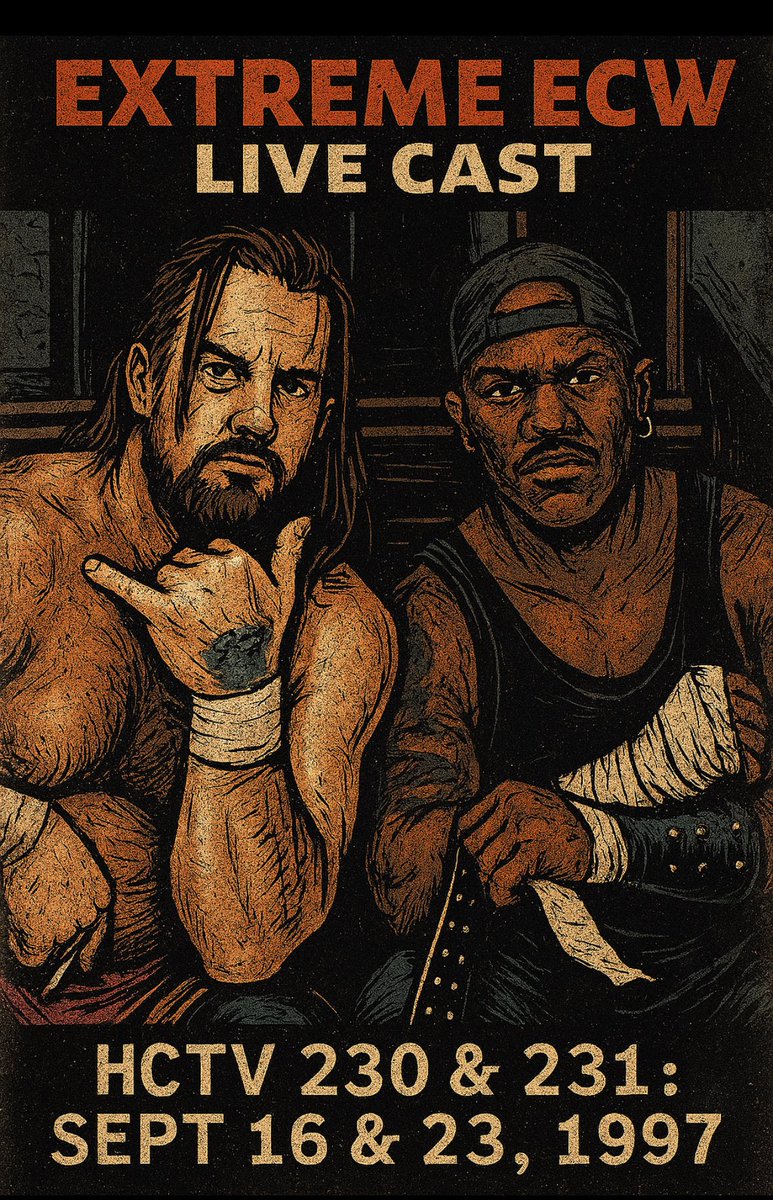 Now Available!!

Extreme ECW Live Cast- Hardcore TV 230 &amp; 231: September 16 &amp; 23, 1997

Available exclusively on the <a href="/BTT_Podcast/">Booking The Territory 🎙</a> $5 Patreon tier 

Patreon.com/bookingtheterr… 

Hosts: <a href="/MPRU83/">Mike Pru</a>  <a href="/JohnVanDamage/">_</a> <a href="/LeoWyatt85/">Rick Beebe</a>