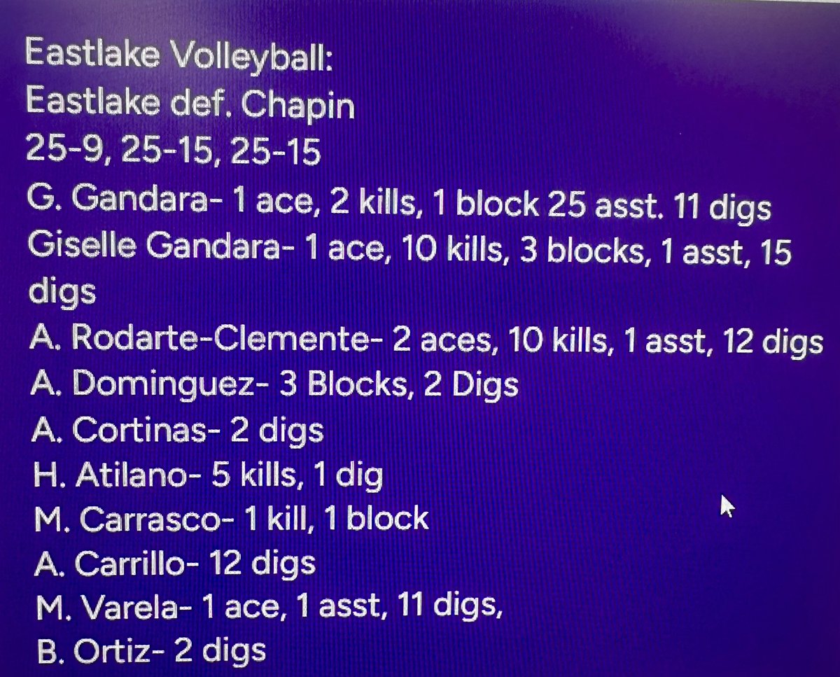 Eastlake Volleyball tweet media
