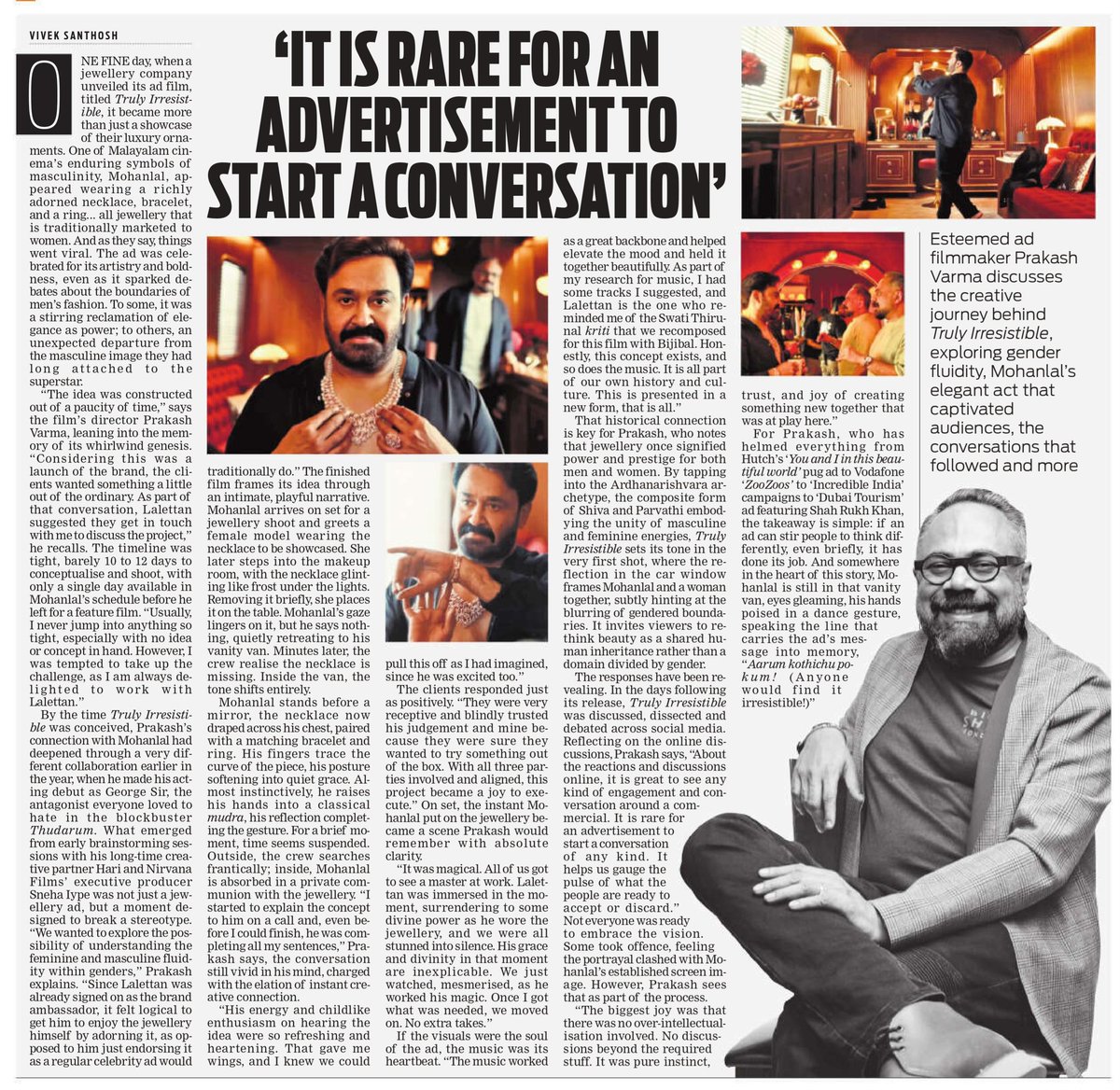Spoke to Prakash Varma again, this time about his latest Mohanlal ad that went viral and got everyone talking...

cinemaexpress.com/malayalam/inte…