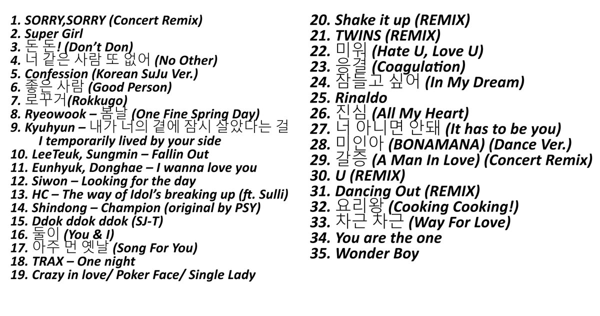 grlcynn's tweet image. SS3 setlist

#SUPERWEEK 
#SUPERWEEK_SS3