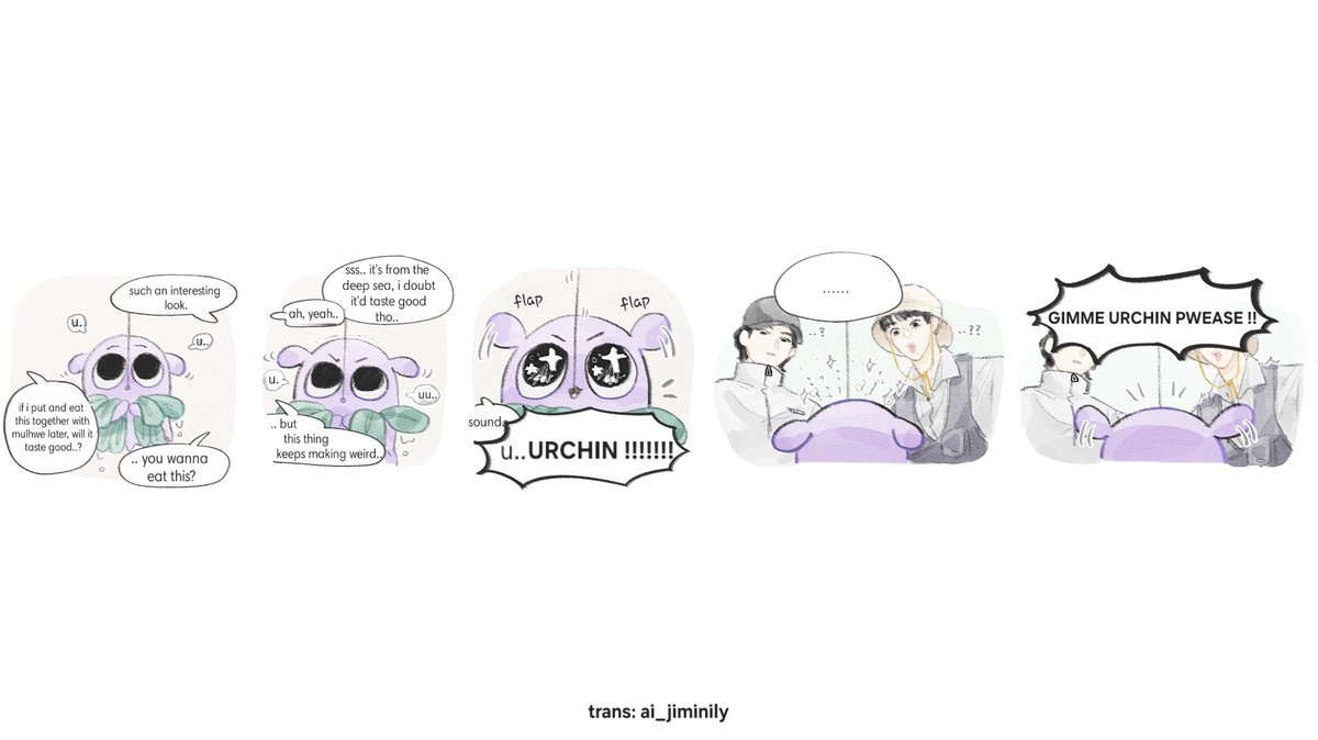 ai_jiminily's tweet photo. *Requested*
[ENG]
Baby octopus jk's ■■ diary ①

-------
*t/n 1: lots of aegyo speech and satoori, i tried to make it cute as much as i can, tho it'd not be the same as the original huu🥹
*t/n 2: for context, urchin is the one jimin likes to eat in that one episode of AYS in case you forgot🤭
*t/n 3: yeah i didnt censor that word like in the original fanart hehe😂😆