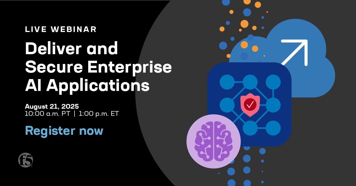 Shaun_Gouws's tweet photo. 🧠 📈 AI is evolving. So should your infrastructure.

Join @F5 on August 21st for the upcoming webinar where they'll show you how to scale, secure, and manage modern AI workloads by focusing on AI Application &amp; Data Delivery and AI Security.

Register now https://t.co/loAdqMY0RR https://t.co/tinGZUUwEw