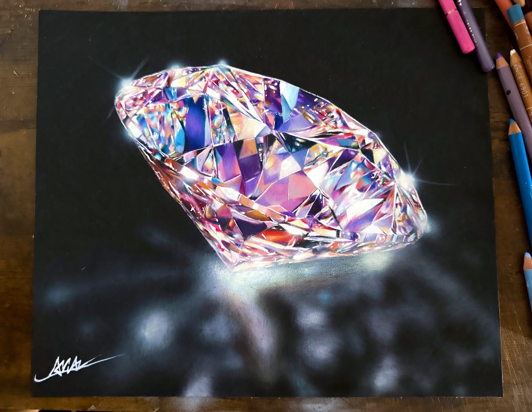 色鉛筆画 ダイヤモンド(原画) ARIA🎨✏️ on X: 