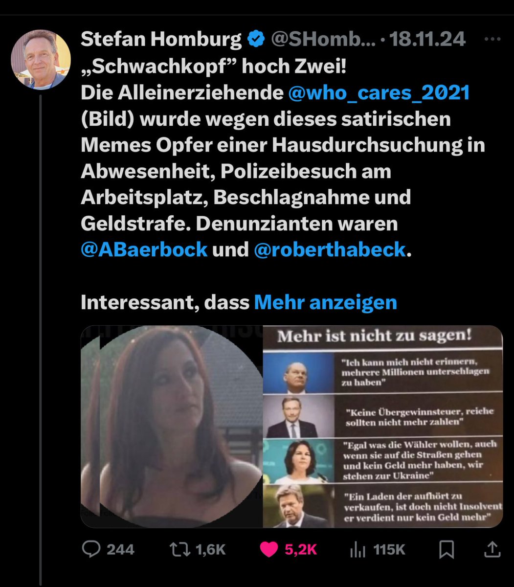 #RichtigErinnern 
Wegen eines klar satirischen Memes:
Hausdurchsuchung in meiner Abwesenheit.
Laptop meines Kindes beschlagnahmt.
Polizei an meinem Arbeitsplatz.

Kein Terror, kein Verbrechen, einfach nur weitergeleitete Satire.
Das war kein Rechtsstaat, das war eine