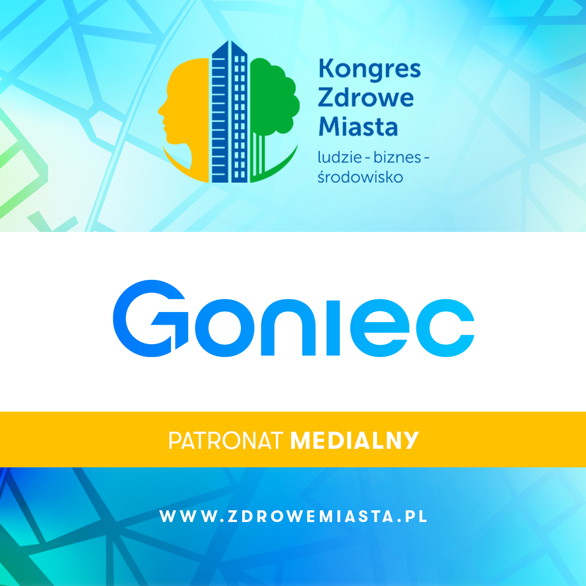Jeden z największych portali informacyjnych w mediach społecznościowych – <a href="/GoniecPL/">Goniec.pl</a> został Patronem Medialnym Kongresu Zdrowe Miasta! 🤝 
 
 Bardzo cieszymy się, że medium o tak szerokim zasięgu patronuje naszemu wydarzeniu 🏆 Wierzymy, że tematyka poruszana na Kongresie powinna