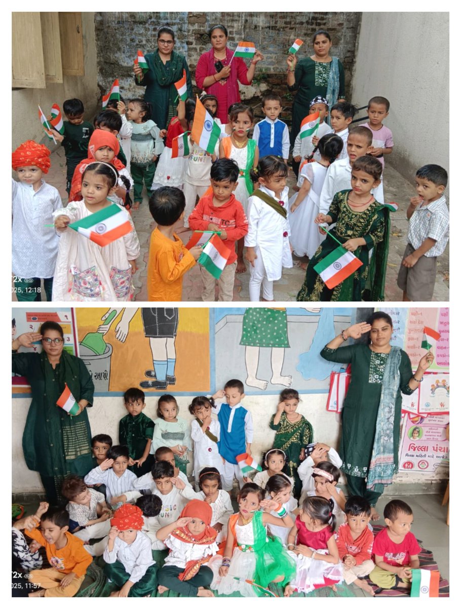 આજરોજ ઘટક કડી ખાતે દરેક આંગણવાડી કેન્દ્રમાં તિરંગા અંતર્ગત તિરંગા આયોજન કરવામાં આવેલ