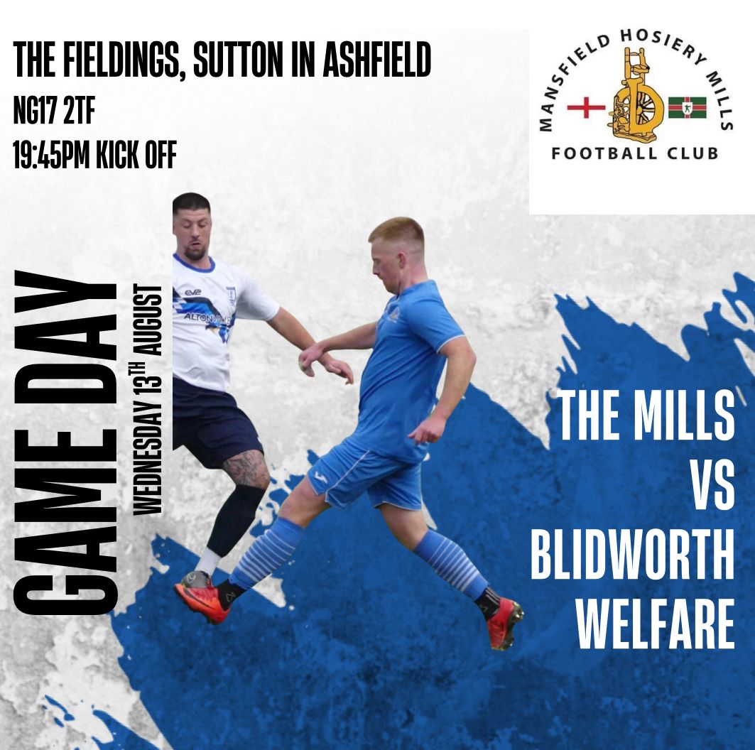 Mansfield Hosiery Mills FC (@mhmfcadults) on Twitter photo 💙WEDNESDAY💙
We are back at home tonight where we welcome <a href="/BlidworthFC/">Blidworth Welfare FC</a> to The Fieldings
Kick off is 745pm
Admission - £4
Concessions - £2
Under 16s - Free
Programs ❌ (available from the next home game)
Tea bar ✅
<a href="/CentralMidsAll/">⚽️ Central Midlands Alliance ⚽️</a> <a href="/NonLeagueCrowd/">Non League Crowds</a> <a href="/NonLeagueFix/">NonLeagueFixtures</a> <a href="/rlntfc/">Richard Lane</a> 💙WEDNESDAY💙
We are back at home tonight where we welcome <a href="/BlidworthFC/">Blidworth Welfare FC</a> to The Fieldings
Kick off is 745pm
Admission - £4
Concessions - £2
Under 16s - Free
Programs ❌ (available from the next home game)
Tea bar ✅
<a href="/CentralMidsAll/">⚽️ Central Midlands Alliance ⚽️</a> <a href="/NonLeagueCrowd/">Non League Crowds</a> <a href="/NonLeagueFix/">NonLeagueFixtures</a> <a href="/rlntfc/">Richard Lane</a>