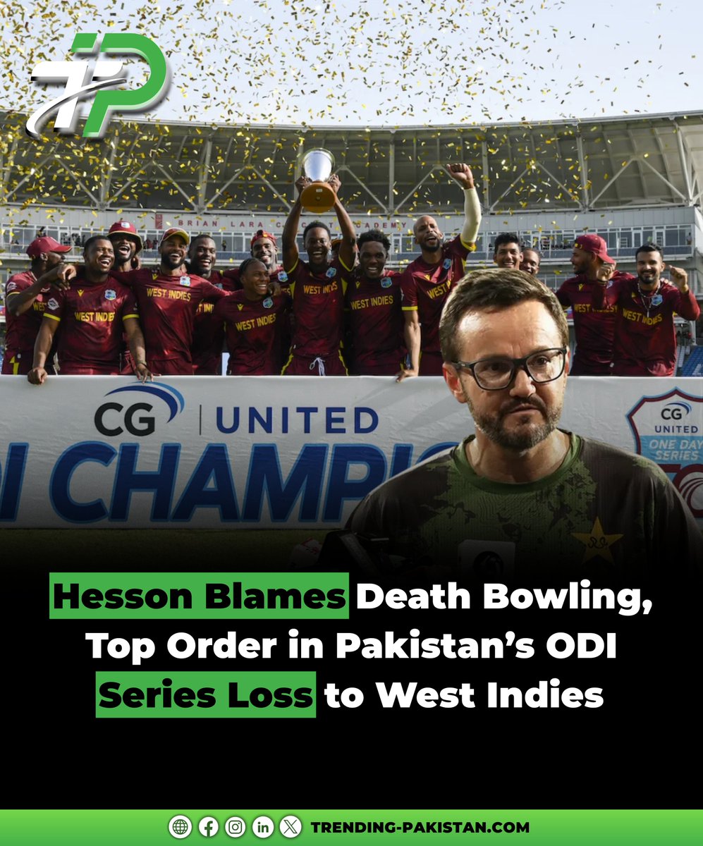 Mike Hesson admits Pakistan’s death bowling &amp; top-order woes cost them the ODI series vs West Indies — their first in 34 years. Positives remain, but big fixes are needed before the Champions Trophy.

#TrendingPakistan #PAKvWI #CricketPakistan #SportsNews