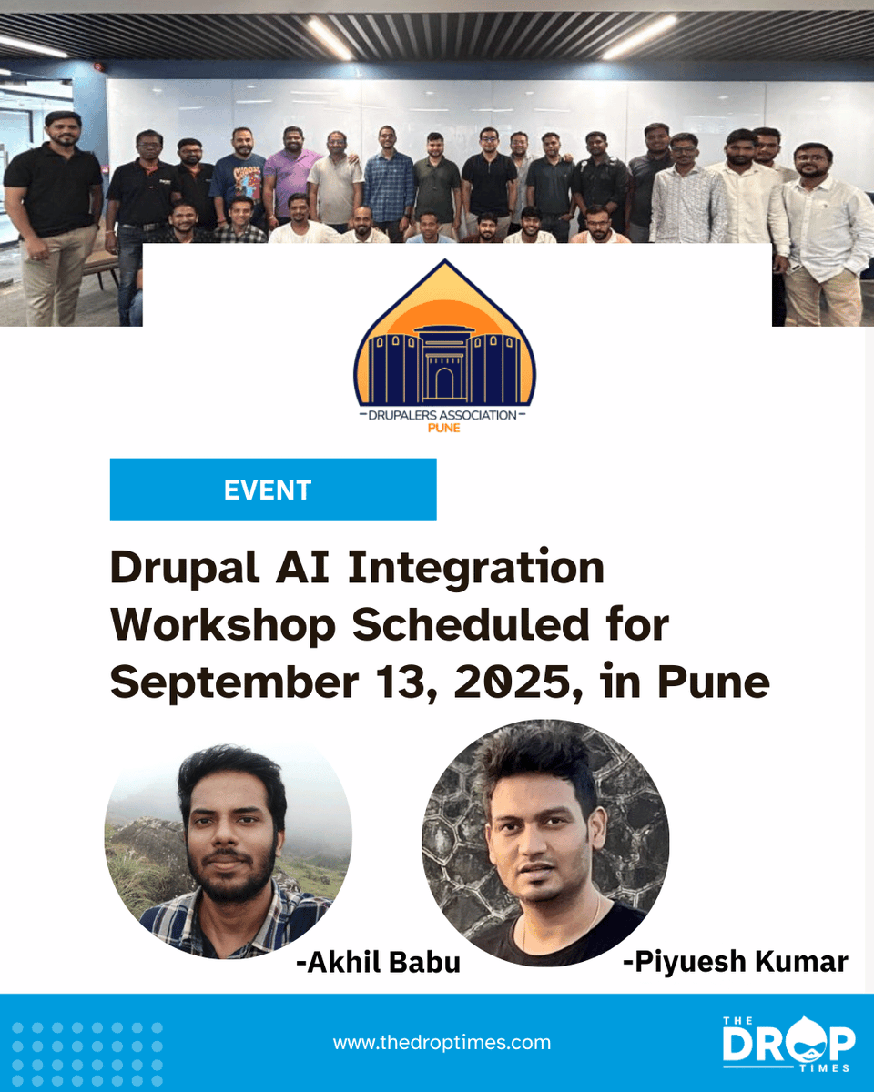 Zyxware Technologies (@zyxware) on Twitter photo ๐ค Drupal AI Integration Workshop โ Sept 13, 2025 at #DrupalCampPune. @DrupalPune
Hands-on AI for content, automation, chatbots & search with @QED42โs Akhil Babu & Piyuesh Kumar. <a href="/piyuesh23/">Piyuesh kumar</a>
More: bit.ly/41zA97C ๐ค Drupal AI Integration Workshop โ Sept 13, 2025 at #DrupalCampPune. @DrupalPune
Hands-on AI for content, automation, chatbots & search with @QED42โs Akhil Babu & Piyuesh Kumar. <a href="/piyuesh23/">Piyuesh kumar</a>
More: bit.ly/41zA97C