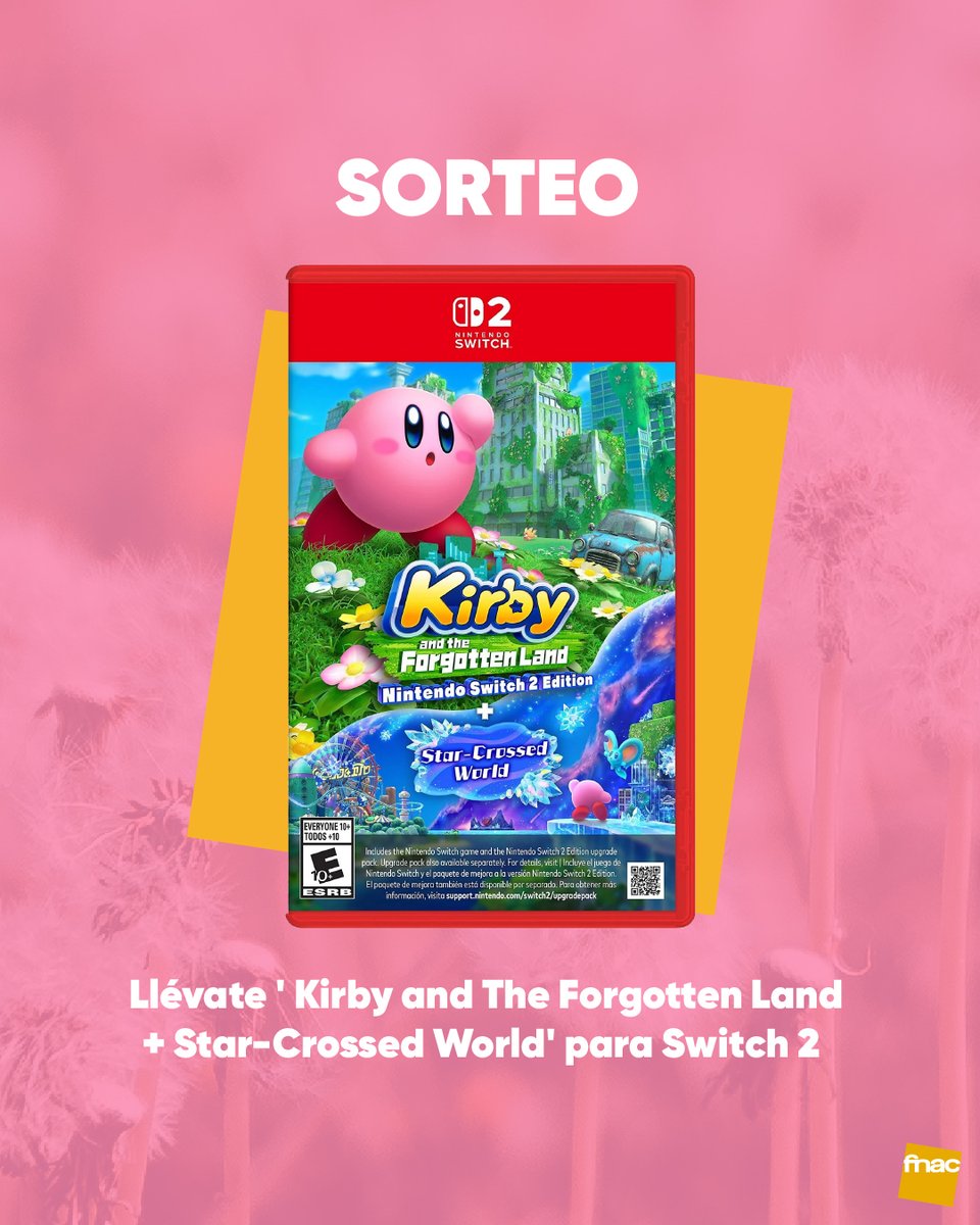 Fnac España (@fnac_esp) on Twitter photo 💥 SORTEO 24h 💥
Llévate 'Kirby and The Forgotten Land + Star-Crossed World' para Nintendo Switch 2
✅ Sigue a <a href="/Fnac_ESP/">Fnac España</a> y <a href="/Fnac_Gamers/">Fnac Gamers</a>
✅Menciona a tu compi absorbe-enemigos con #KirbyenFnac
✅ RT
Resultado el 14/07
💥 BBLL: your-promos.com/pub/325adWa 💥 SORTEO 24h 💥
Llévate 'Kirby and The Forgotten Land + Star-Crossed World' para Nintendo Switch 2
✅ Sigue a <a href="/Fnac_ESP/">Fnac España</a> y <a href="/Fnac_Gamers/">Fnac Gamers</a>
✅Menciona a tu compi absorbe-enemigos con #KirbyenFnac
✅ RT
Resultado el 14/07
💥 BBLL: your-promos.com/pub/325adWa