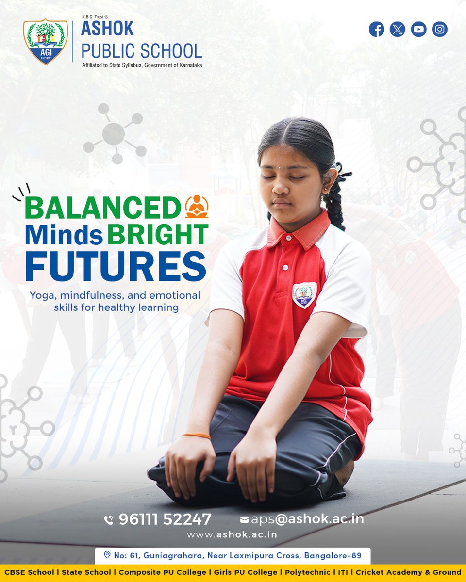 ashok_goi's tweet image. 🌟 Unlock your child&apos;s potential at Ashok Public School! ensures balanced minds and bright futures. 
Enroll today! 📞96111 52247 🌐 ashok.ac.in 
📍No: 61, Guniagrahara, Near Laxmipura Cross, Bangalore-89. #AshokPublicSchool #Mindfulness #HealthyLearning #BrightFutures