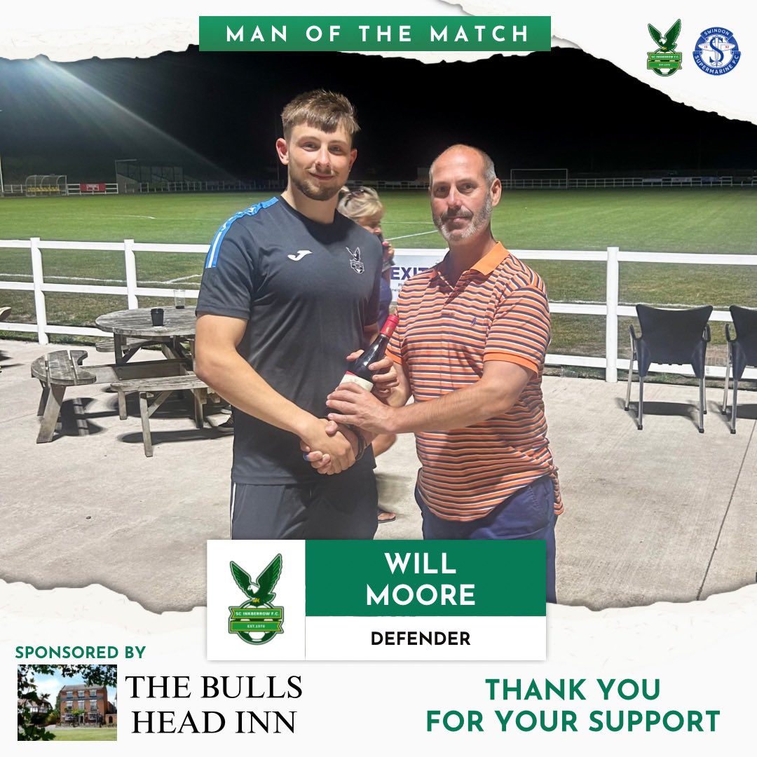 🟢⚪️ Our MAN OF THE MATCH from Tuesday night’s game against Swindon Supermarine goes to William Moore

Thank you to The Bulls Head for sponsoring Will Moore for the 2025/26 season 🟢⚪️

#UpTheBerrow 🦅