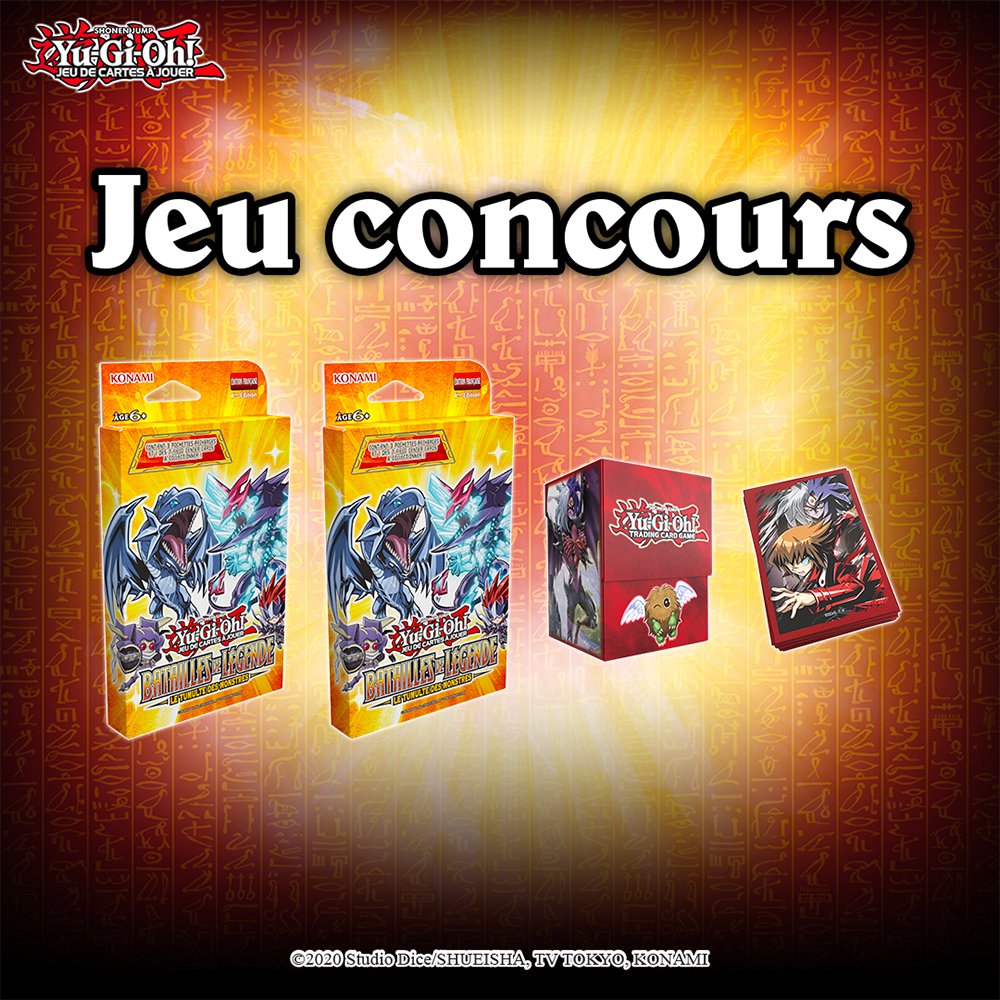Micromania-Zing (@micromania_fr) on Twitter photo C'est l'heure de votre concours Yu-Gi-Oh TCG 🔥 A gagner, un lot contenant 2 Tripack Batailles de Légende : Le Tumulte des Monstres, 2 Card Case & 2 pochettes de sleeves Jaden & Yubel 🥰
✅ Like, RT & Follow <a href="/Micromania_Fr/">Micromania-Zing</a>
✅ Mentionner en réponse un ami avec C'est l'heure de votre concours Yu-Gi-Oh TCG 🔥 A gagner, un lot contenant 2 Tripack Batailles de Légende : Le Tumulte des Monstres, 2 Card Case & 2 pochettes de sleeves Jaden & Yubel 🥰
✅ Like, RT & Follow <a href="/Micromania_Fr/">Micromania-Zing</a>
✅ Mentionner en réponse un ami avec