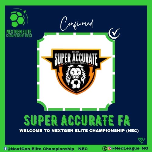 NECLeague_NG's tweet photo. 📢 TEAM ANNOUNCEMENT: SAFA (CONFIRMED)✅

SUPER ACCURATE FOOTBALL ACADEMY of Ikenne, Ogun State have confirmed their participation in #NECLeague25  

⏳ 23 DAYS TO GO

#NEC #NECLeague25 https://t.co/HzPXQdcXKl